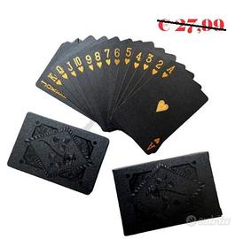 2mazzi di Carte da poker nero/oro gioco di carte