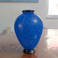 Vaso blu elettrico Daum Nancy