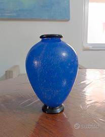 Vaso blu elettrico Daum Nancy