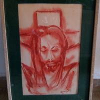 Quadro di Cristo , 30x45 cera su carta 1971