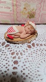 Bimbo neonato elfo in pasta polimerica