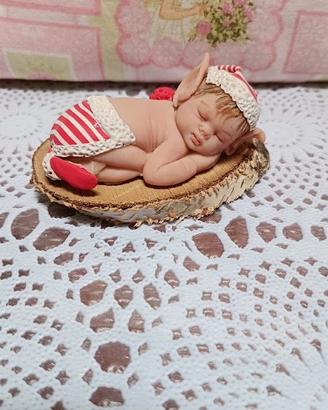 Bimbo neonato elfo in pasta polimerica