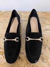 Scarpe basse, da sera con fibbia con brillantini