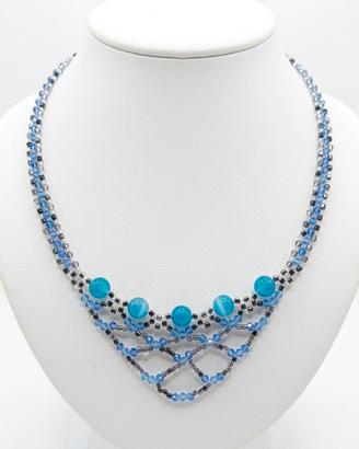 Collana Artigianale Statement Pietre Agata Blu