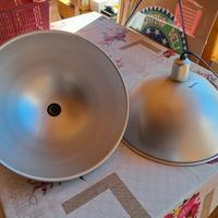 2 Lampade a sospensione, color alluminio, 40 cm
