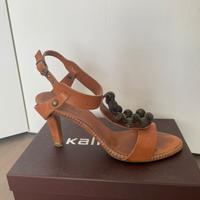 Sandali con tacco color cuoio KALLISTÈ