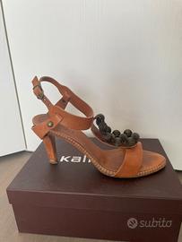 Sandali con tacco color cuoio KALLISTÈ