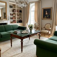 Tavolino francese luigi XVI marmo verde e ottone