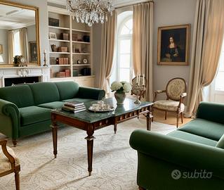 Tavolino francese luigi XVI marmo verde e ottone