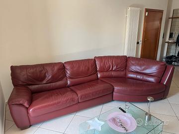 Divano letto di Divani Divani  in pelle bordeaux 