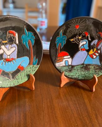 Piatti decorativi vintage ceramica