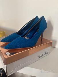 Decollete scarpe donna eleganti blu