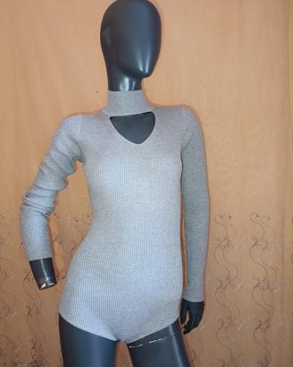 Body Jolio & Co - Grigio a Costine con Cut-out