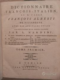 Libri Antichi 1804 Dizionario Francese Italiano  