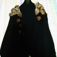 Giacca lana con riporti in visone taglia 48-50