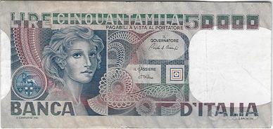 Repubblica Italiana - 50.000 L Tipo Volto di donna
