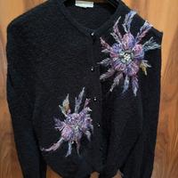 Cardigan a maglia Versace floreale da donna nero L