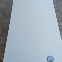 scrivania top bianco e alluminio 150x60 cm