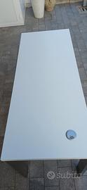 scrivania top bianco e alluminio 150x60 cm