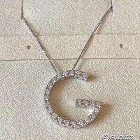 COLLANA LETTERA G IN ORO 18kt. E DIAMANTI NATURALI