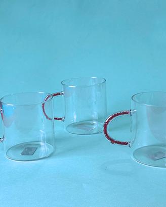 Set 3 tazze  in vetro con rubini by Seletti