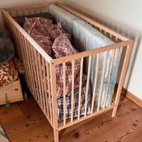 Lettino faggio massiccio con materasso 60x120