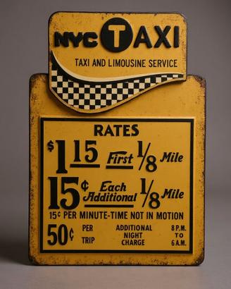 Targa Decorativa Latta NYC Taxi Vintage