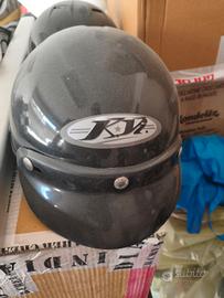 Casco Jet KV Vintage Nero con Frontalino (L/M)