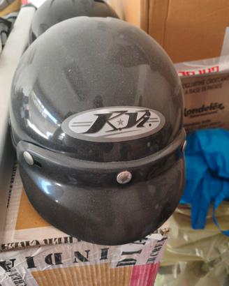 Casco Jet KV Vintage Nero con Frontalino (L/M)