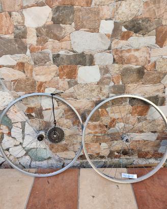 Coppia cerchi ruote anteriore e posteriore mtb