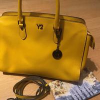 Borsa in vera pelle Y Not? giallo senape