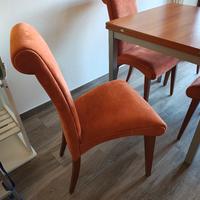 4 sedie in Alcantara arancio 