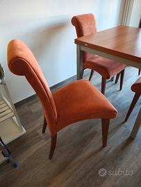 4 sedie in Alcantara arancio 