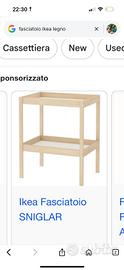 Fasciatoio SNIGLAR legno IKEA + 2 materassini