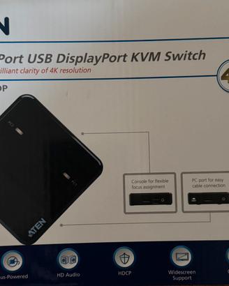 2-Port USB DisplayPort KVM Switch