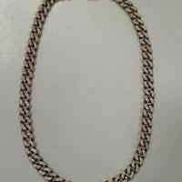 Collana cubana argento rosso 925 e zirconi