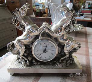 orologio argentato "ottaviani 1945" con 2 cavalli