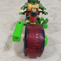 moto tartaruga ninja con personaggio snodato 