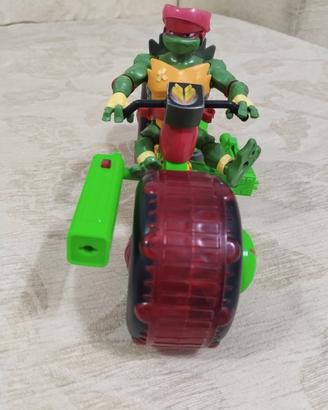 moto tartaruga ninja con personaggio snodato 
