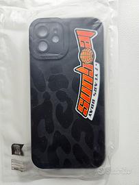 Cover in mimetica nera con logo Le Guns iPhone 12