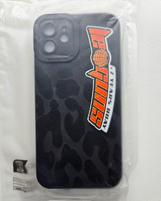 Cover in mimetica nera con logo Le Guns iPhone 12