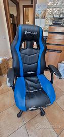 Sedia da Gaming Regolabile in Atezza con Ruote
