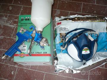 aerografo da verniciare  e  maschera 3m