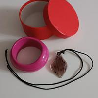 Bracciale e collana ciondolo vetro soffiato