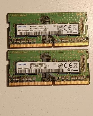 2x RAM 8GB DDR4 so-dimm 2400 mhz  (tot 16GB)