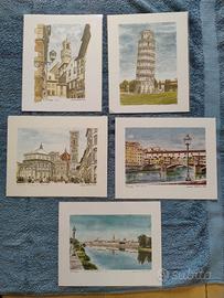 Acquerelli artista Bellini Firenze Pisa Toscana