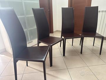 Sedie in cuoio marrone Calligaris