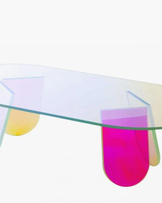 Tavolino ovale di vetro