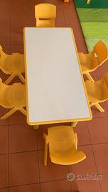 Tavolo con 6 sedie per infanzia, Borgione