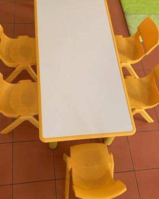 Tavolo con 6 sedie per infanzia, Borgione